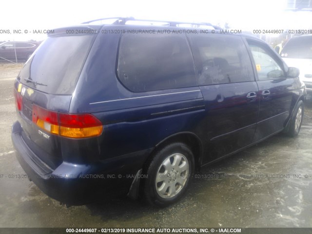 5FNRL189X3B125441 - 2003 HONDA ODYSSEY EXL BLUE photo 4