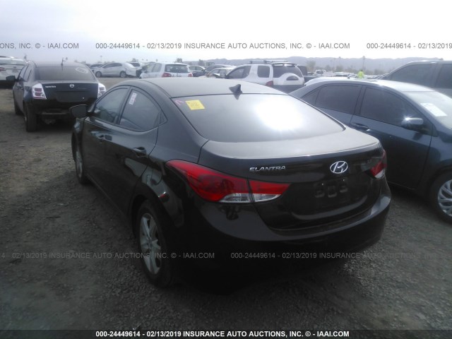 KMHDH4AE0DU901035 - 2013 HYUNDAI ELANTRA GLS/LIMITED BLACK photo 3