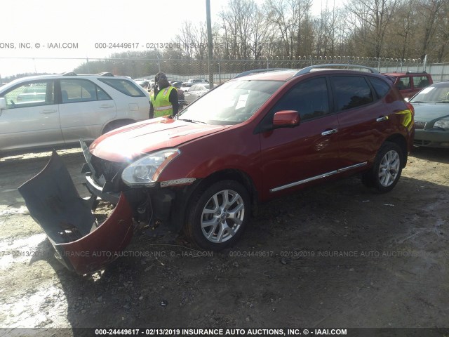 JN8AS5MT2DW526542 - 2013 NISSAN ROGUE S/SV RED photo 2