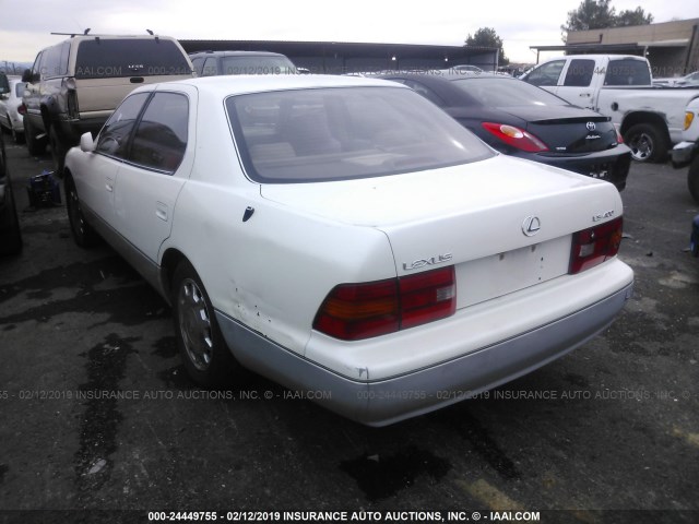 JT8BH22F2T0068009 - 1996 LEXUS LS 400 WHITE photo 3