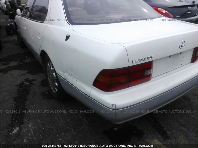 JT8BH22F2T0068009 - 1996 LEXUS LS 400 WHITE photo 6