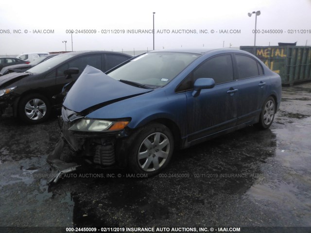 1HGFA16506L048042 - 2006 HONDA CIVIC LX BLUE photo 2