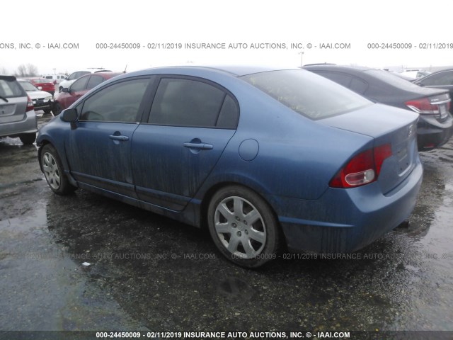 1HGFA16506L048042 - 2006 HONDA CIVIC LX BLUE photo 3