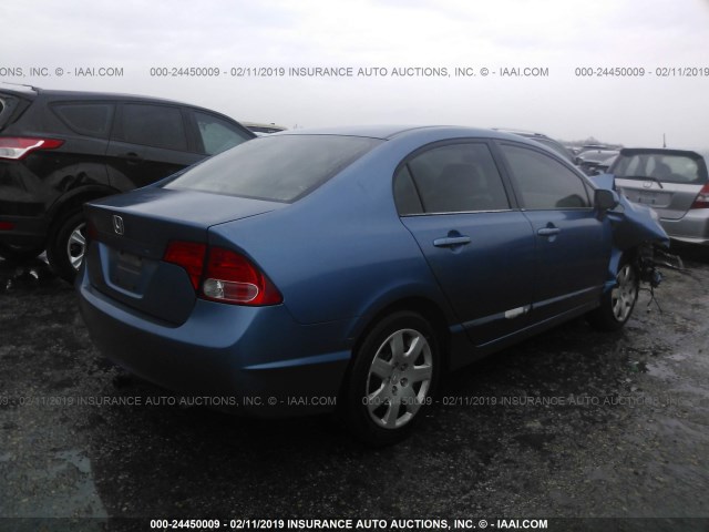 1HGFA16506L048042 - 2006 HONDA CIVIC LX BLUE photo 4