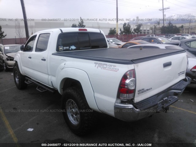 5TFKU4HN2FX006595 - 2015 TOYOTA TACOMA DBL CAB PRERUNNER LNG BED WHITE photo 3