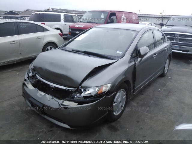 JHMFA362X7S029035 - 2007 HONDA CIVIC HYBRID GRAY photo 2