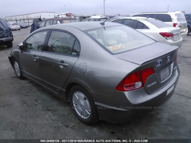 JHMFA362X7S029035 - 2007 HONDA CIVIC HYBRID GRAY photo 3