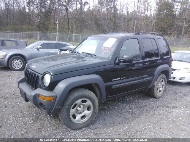 1J4GL48KX3W633197 - 2003 JEEP LIBERTY SPORT/FREEDOM BLACK photo 2