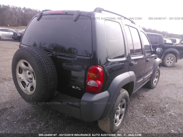 1J4GL48KX3W633197 - 2003 JEEP LIBERTY SPORT/FREEDOM BLACK photo 4