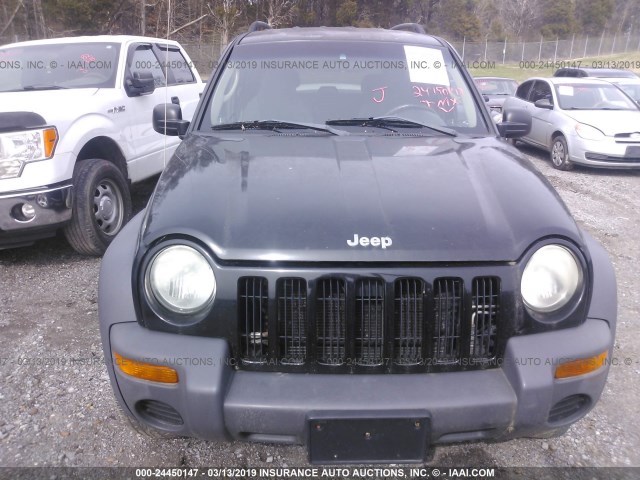 1J4GL48KX3W633197 - 2003 JEEP LIBERTY SPORT/FREEDOM BLACK photo 6