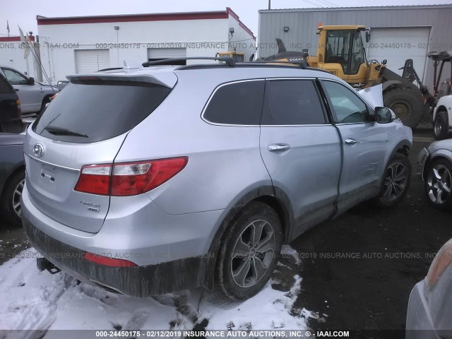 KM8SNDHF5EU051337 - 2014 HYUNDAI SANTA FE GLS SILVER photo 4