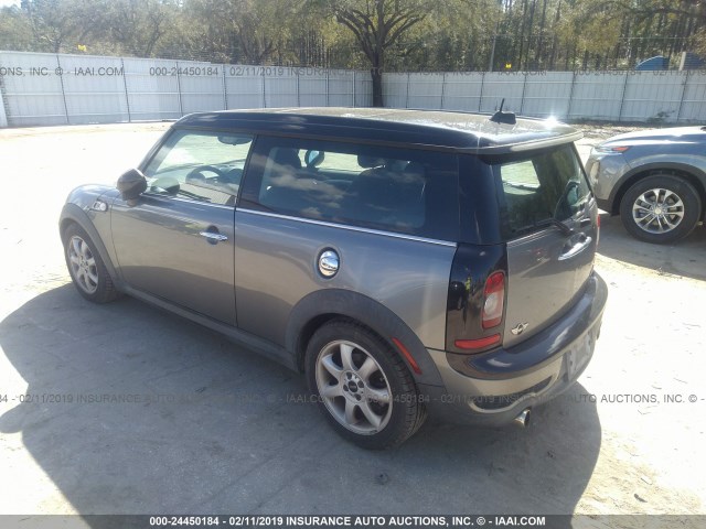 WMWMM33599TP74710 - 2009 MINI COOPER S CLUBMAN GRAY photo 3