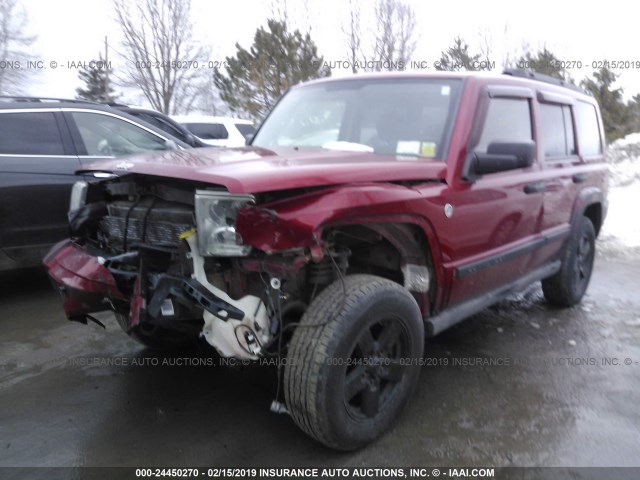 1J8HG48N16C104843 - 2006 JEEP COMMANDER MAROON photo 2