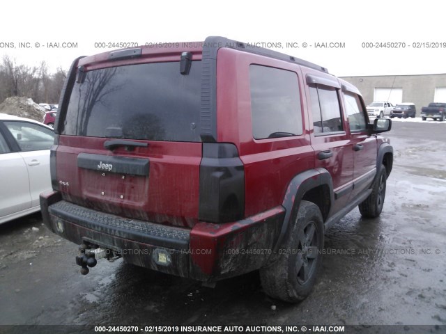 1J8HG48N16C104843 - 2006 JEEP COMMANDER MAROON photo 4