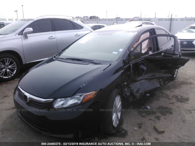 19XFB2F86CE331190 - 2012 HONDA CIVIC EX შავი ფოტო 2