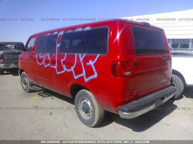 2B5WB25Z61K537729 - 2001 DODGE RAM WAGON B2500 RED photo 3