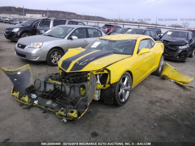 2G1FT1EW7A9124934 - 2010 CHEVROLET CAMARO SS YELLOW photo 2