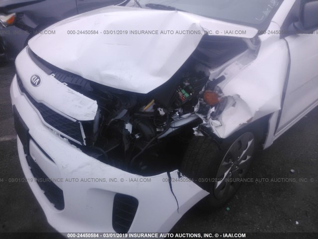 3KPA24AB2JE047917 - 2018 KIA RIO LX/S WHITE photo 6