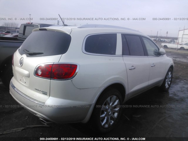 5GAKRCED8BJ213644 - 2011 BUICK ENCLAVE CXL WHITE photo 4