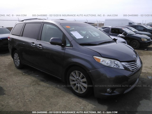 5TDYK3DC3CS224061 - 2012 TOYOTA SIENNA XLE/LIMITED GRAY photo 1