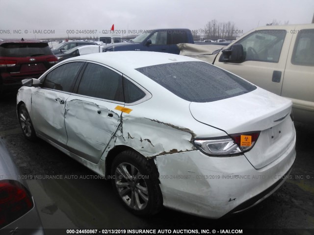 1C3CCCAB1FN547381 - 2015 CHRYSLER 200 LIMITED WHITE photo 3