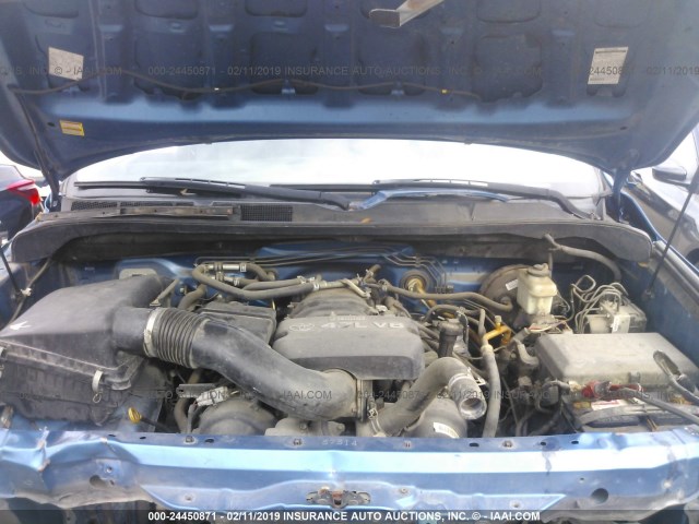 5TFST54157X002005 - 2007 TOYOTA TUNDRA DOUBLE CAB SR5 BLUE photo 10