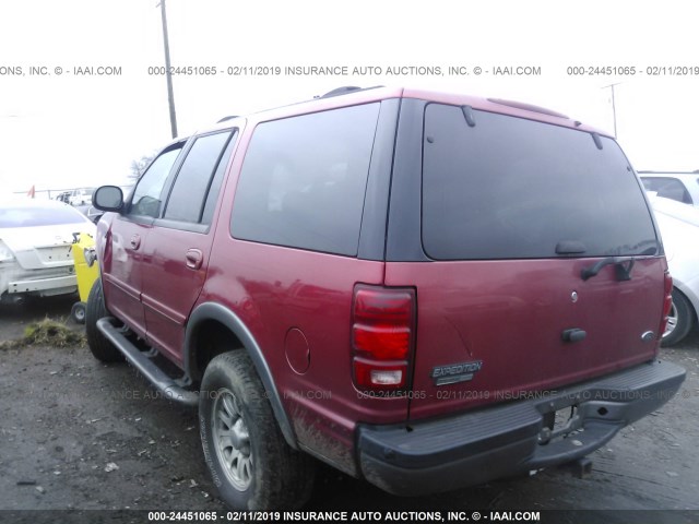 1FMRU1560YLA80792 - 2000 FORD EXPEDITION XLT RED photo 3