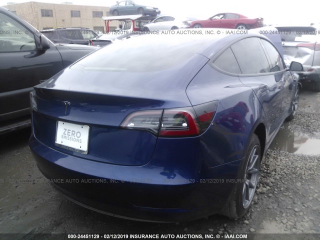 5YJ3E1EB5JF096483 - 2018 TESLA MODEL 3 Dark Blue photo 4