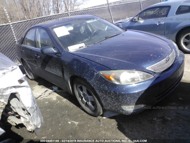 4T1BF32K02U533240 - 2002 TOYOTA CAMRY LE/XLE/SE BLUE photo 1