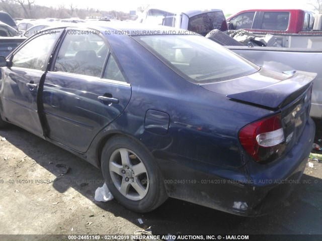 4T1BF32K02U533240 - 2002 TOYOTA CAMRY LE/XLE/SE BLUE photo 3