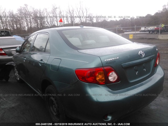 1NXBU4EE3AZ295268 - 2010 TOYOTA COROLLA S/LE/XLE GREEN photo 3