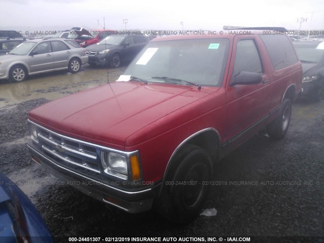 1GNCS18W8P0181453 - 1993 CHEVROLET BLAZER S10 RED photo 2