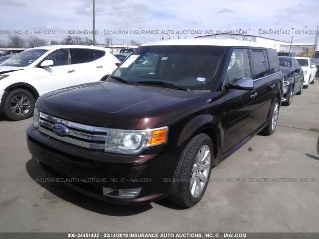 2FMGK5DC0ABA85296 - 2010 FORD FLEX LIMITED MAROON photo 2