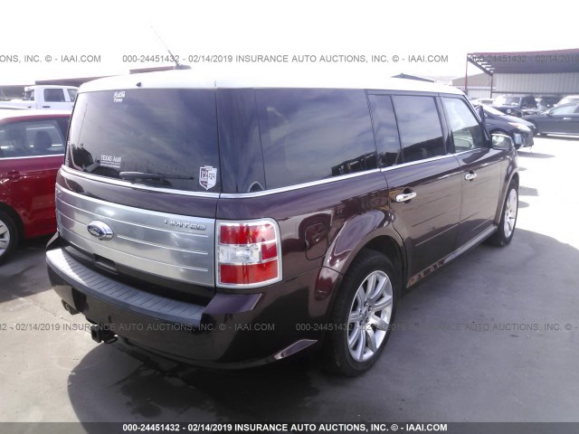 2FMGK5DC0ABA85296 - 2010 FORD FLEX LIMITED MAROON photo 4