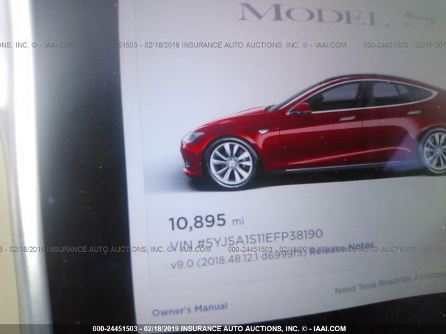 5YJSA1S11EFP38190 - 2014 TESLA MODEL S RED photo 7