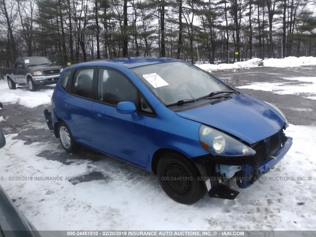 JHMGD38487S028444 - 2007 HONDA FIT BLUE photo 1