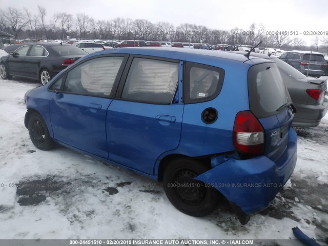 JHMGD38487S028444 - 2007 HONDA FIT BLUE photo 3