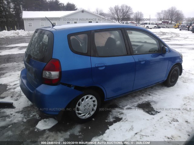 JHMGD38487S028444 - 2007 HONDA FIT BLUE photo 4