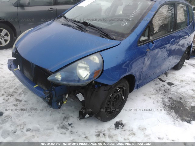 JHMGD38487S028444 - 2007 HONDA FIT BLUE photo 6