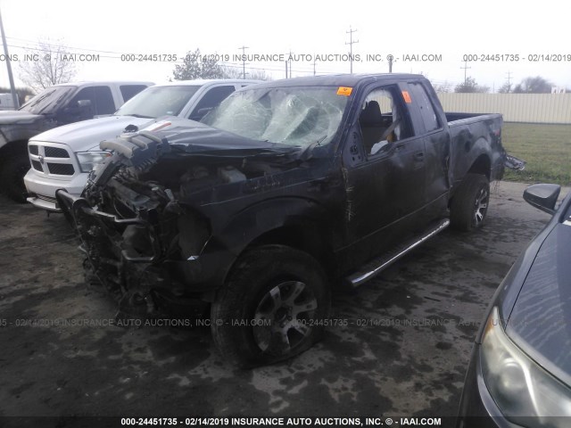 1FTEX1C84AKE28586 - 2010 FORD F150 SUPER CAB BLACK photo 2