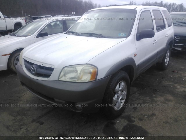 4F2YU09132KM38277 - 2002 MAZDA TRIBUTE LX/ES WHITE photo 2