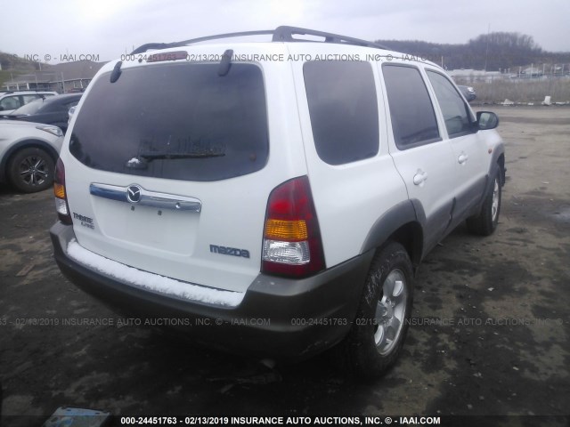 4F2YU09132KM38277 - 2002 MAZDA TRIBUTE LX/ES WHITE photo 4