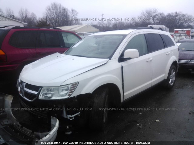 3D4PG5FV8AT116788 - 2010 DODGE JOURNEY SXT WHITE photo 2