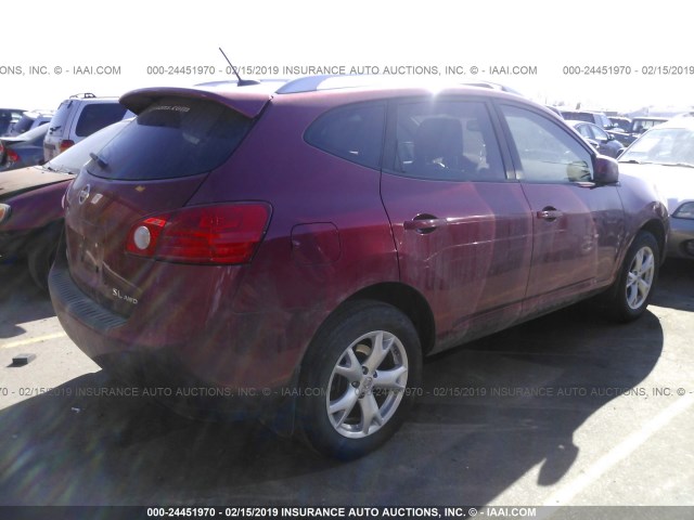 JN8AS58V48W144613 - 2008 NISSAN ROGUE S/SL RED photo 4
