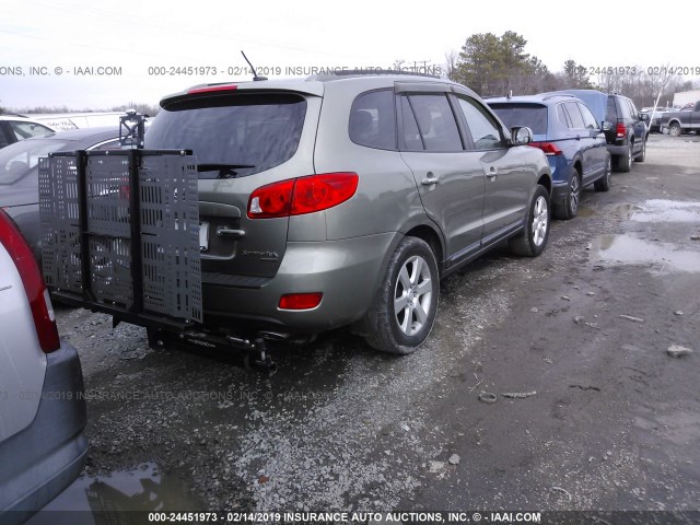 5NMSH13E58H160126 - 2008 HYUNDAI SANTA FE SE/LIMITED GREEN photo 4