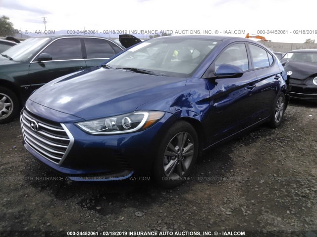 5NPD84LF1JH361954 - 2018 HYUNDAI ELANTRA SEL/VALUE/LIMITED BLUE photo 2