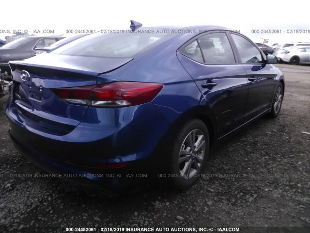 5NPD84LF1JH361954 - 2018 HYUNDAI ELANTRA SEL/VALUE/LIMITED BLUE photo 4