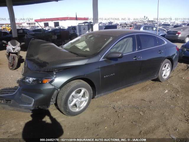 1G1ZB5ST0HF274399 - 2017 CHEVROLET MALIBU LS GRAY photo 2