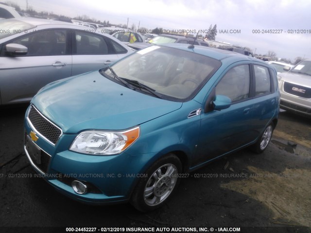 KL1TG66E69B616938 - 2009 CHEVROLET AVEO LT BLUE photo 2