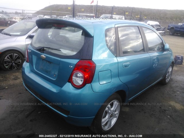 KL1TG66E69B616938 - 2009 CHEVROLET AVEO LT BLUE photo 4